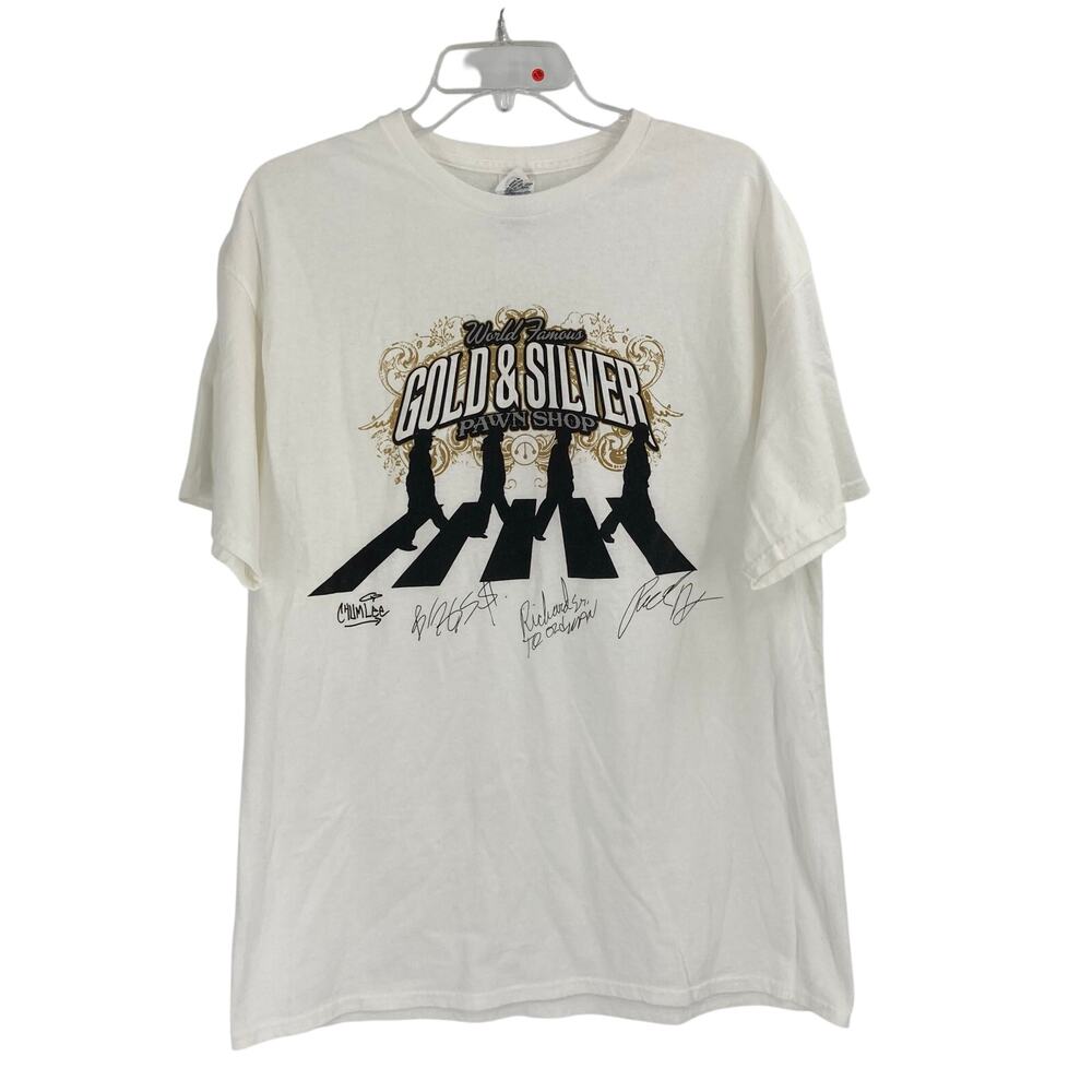 Gold & Silver Pawn Shop Graphic Autographed Signed Cotton Men’s XL